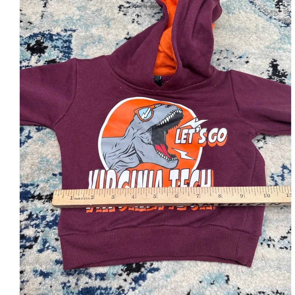 Colosseum Virginia Tech Hokies Baby Dinosaur Hoodie Jogger Set 3-6M VT